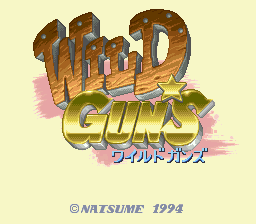 Wild Guns title screen for Super Famicom
